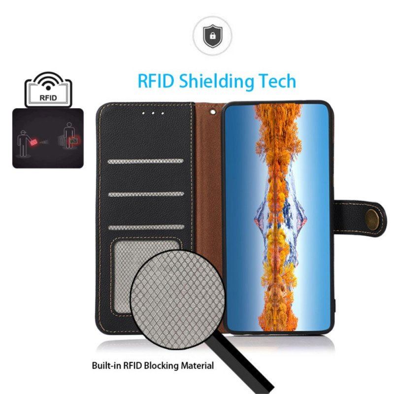 Etui Folio do Realme GT2 Pro Prawdziwa Skóra Khazneh Rfid