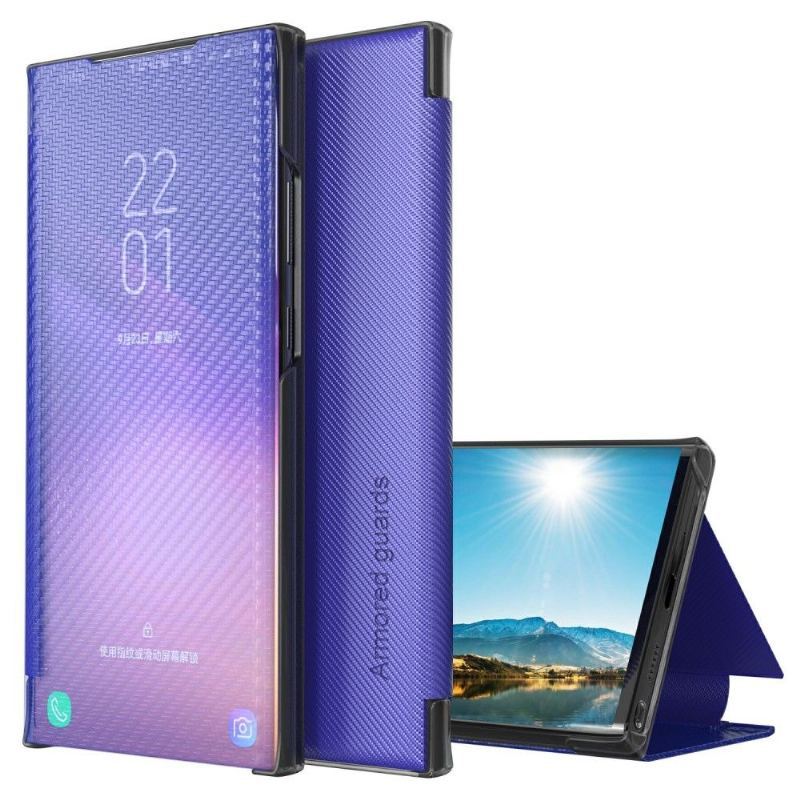 Etui Na Telefon do Samsung Galaxy A50 Etui Folio Włókno Węglowe