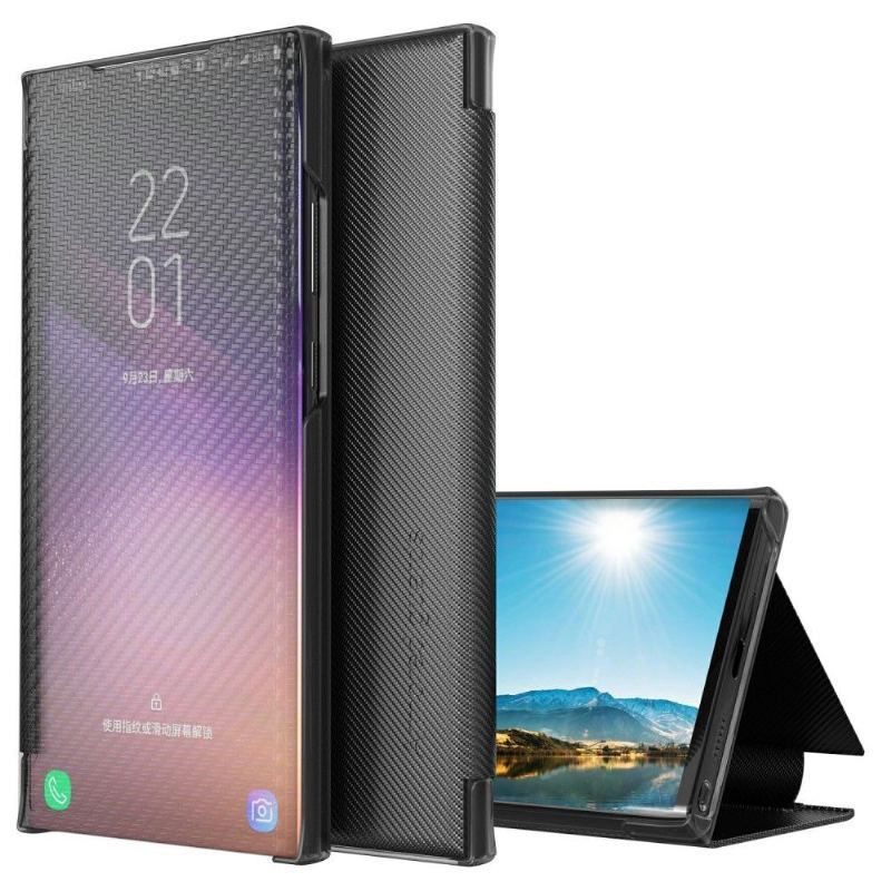 Etui Na Telefon do Samsung Galaxy A50 Etui Folio Włókno Węglowe