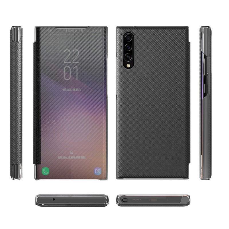 Etui Na Telefon do Samsung Galaxy A50 Etui Folio Włókno Węglowe