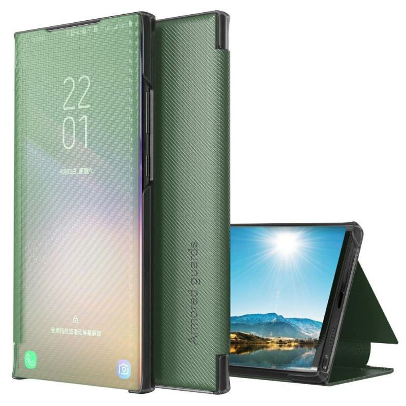 Etui Na Telefon do Samsung Galaxy A50 Etui Folio Włókno Węglowe