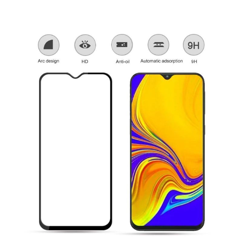 Samsung Galaxy A50 - Pełnowymiarowe Zabezpieczenie Ekranu Ze Szkła Hartowanego - Czarne