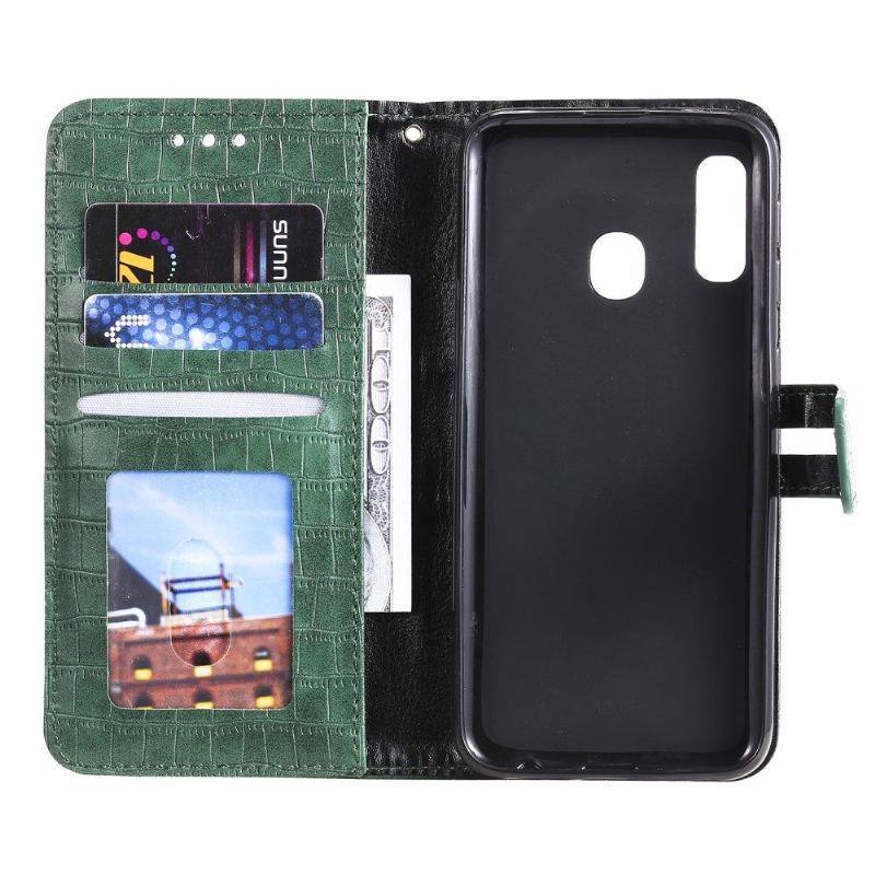 Etui Folio do Samsung Galaxy A20e Croc Effect Skórzany Styl