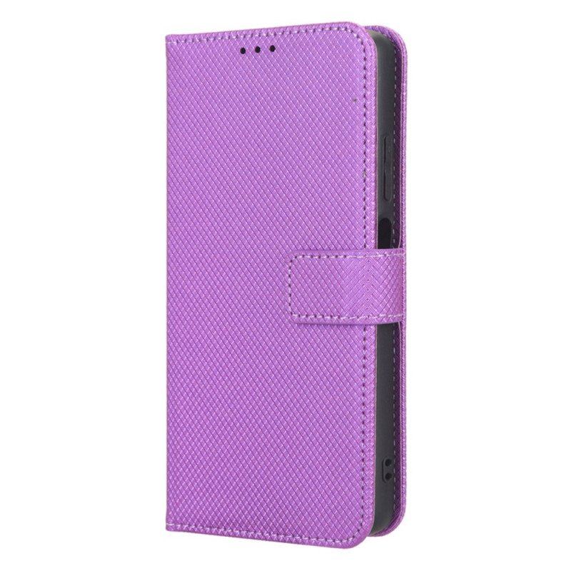 Etui Folio do Xiaomi Redmi Note 12 Pro Plus z Łańcuch Stylowa Sztuczna Skóra Z Paskami