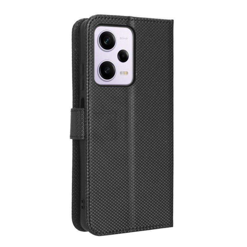 Etui Folio do Xiaomi Redmi Note 12 Pro Plus z Łańcuch Stylowa Sztuczna Skóra Z Paskami