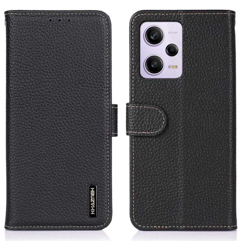 Etui Folio do Poco X5 Pro 5G Khazneh Skóra Liczi