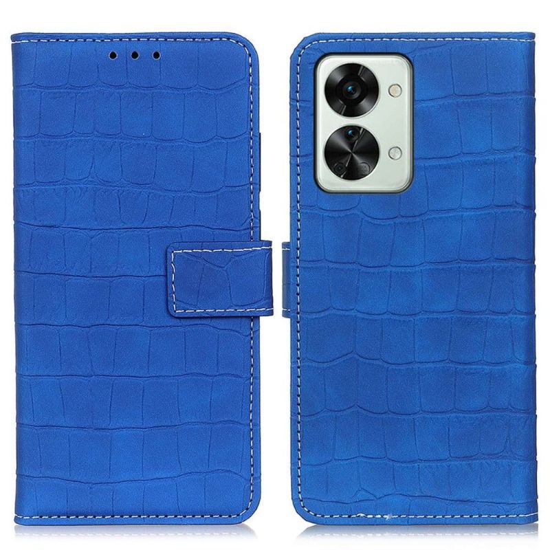 Etui Folio do OnePlus Nord 2T 5G Classic Croco Look Stitching