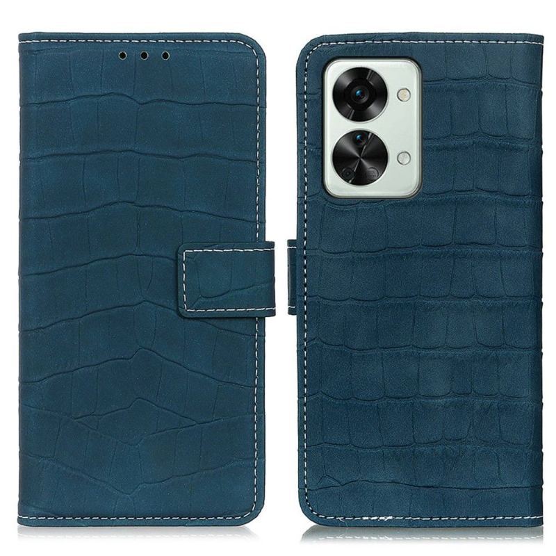 Etui Folio do OnePlus Nord 2T 5G Classic Croco Look Stitching