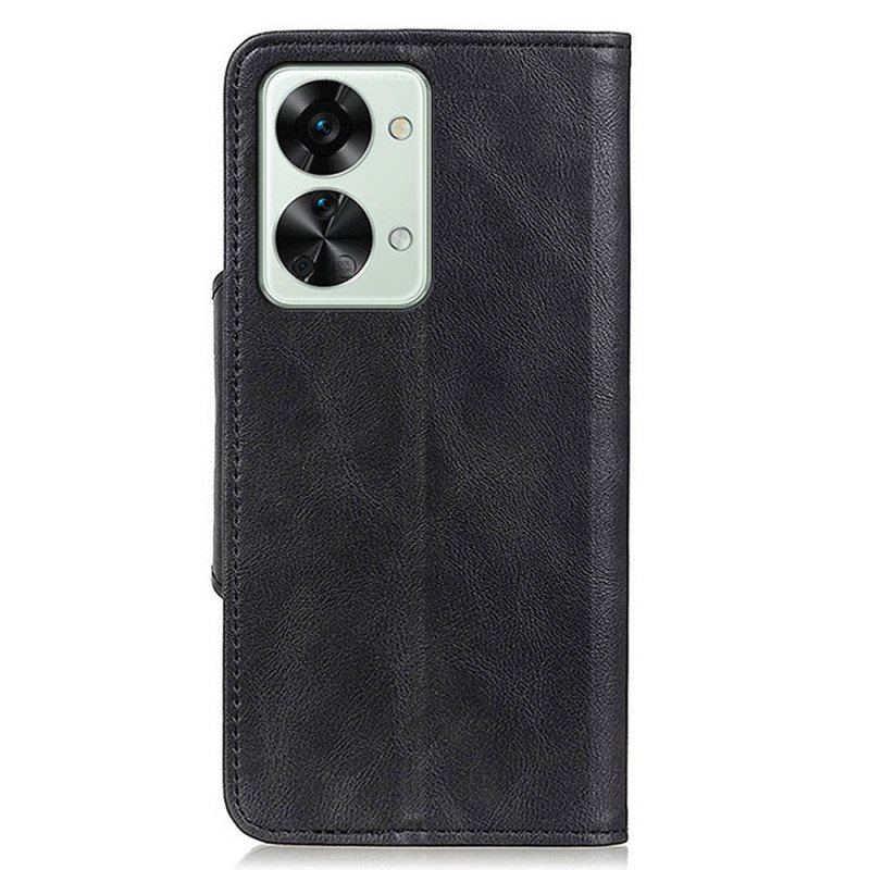 Etui Folio do OnePlus Nord 2T 5G Guzik Ze Sztucznej Skóry