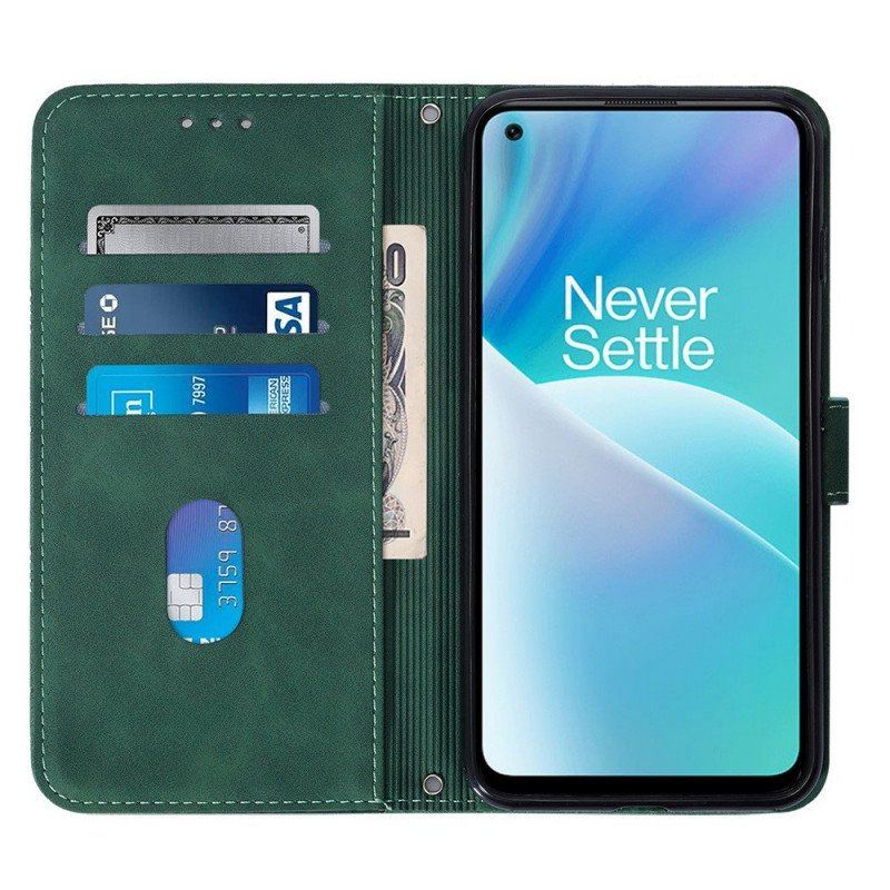 Etui Folio do OnePlus Nord 2T 5G Trójkąty Ze Smyczą