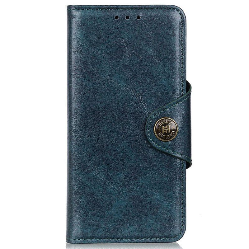 Etui Folio do OnePlus Nord 2T 5G Vintage Guzik Ze Sztucznej Skóry