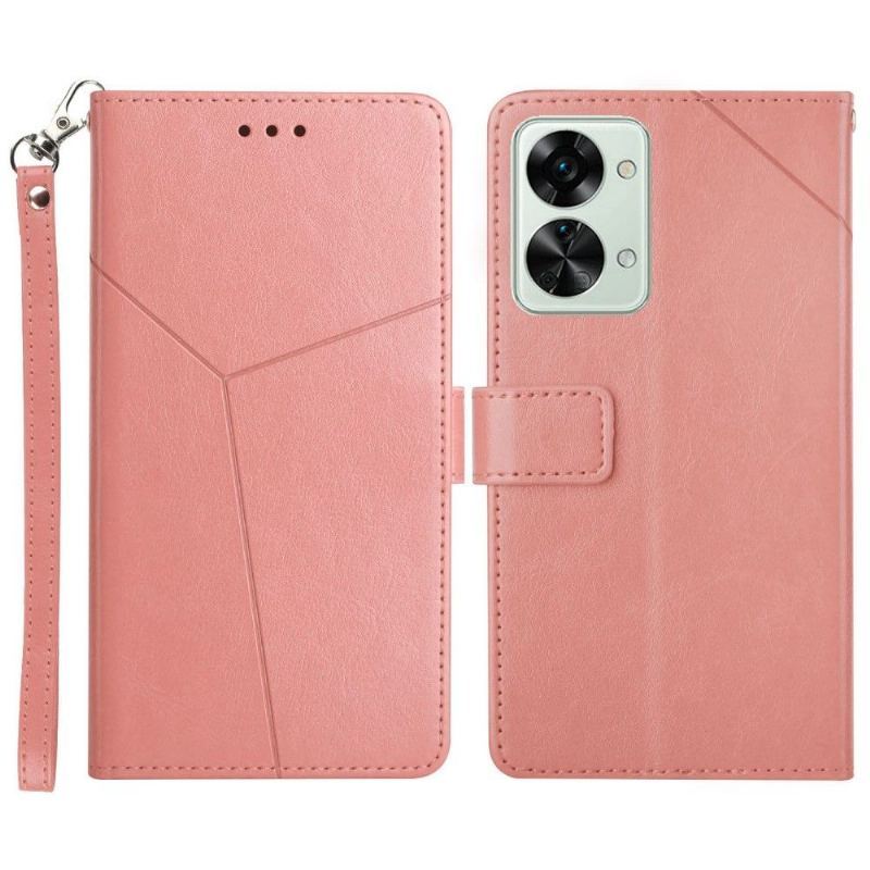 Etui Folio do OnePlus Nord 2T 5G Y Lines Efekt Skóry