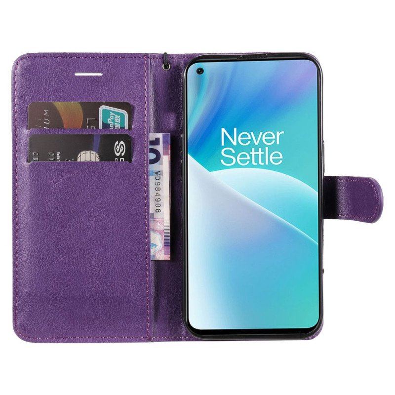 Etui Folio do OnePlus Nord 2T 5G z Łańcuch Etui Na Karty Ze Sztucznej Skóry