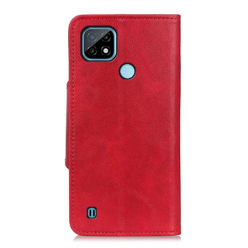 Etui Folio do Realme C21 Full Protect Matowa Sztuczna Skóra