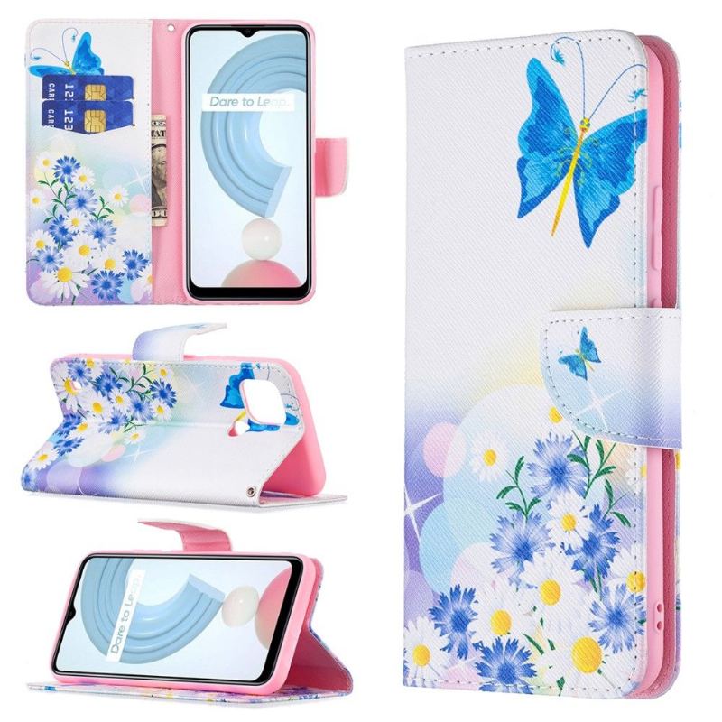 Etui Folio do Realme C21 Motyl I Stokrotki