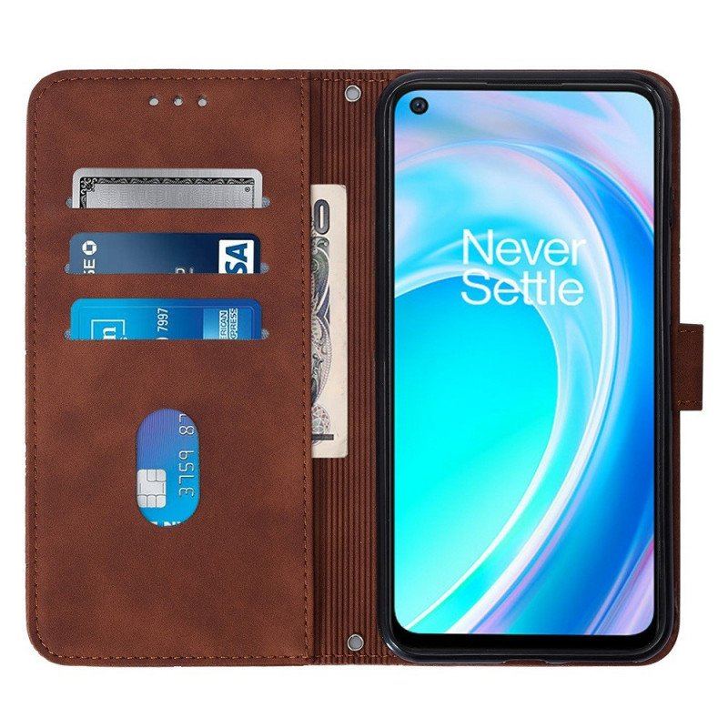 Etui Folio do OnePlus Nord CE 2 Lite 5G z Łańcuch Trójkąty Paska