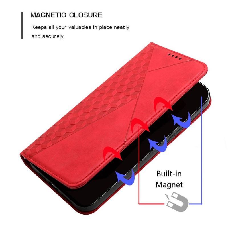 Skórzany Futerał do OnePlus Nord CE 2 Lite 5G Faux Leather Geometry Design