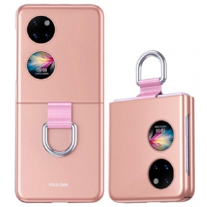 Etui do Huawei P50 Pocket Dotyk Skóry Z Pierścieniem