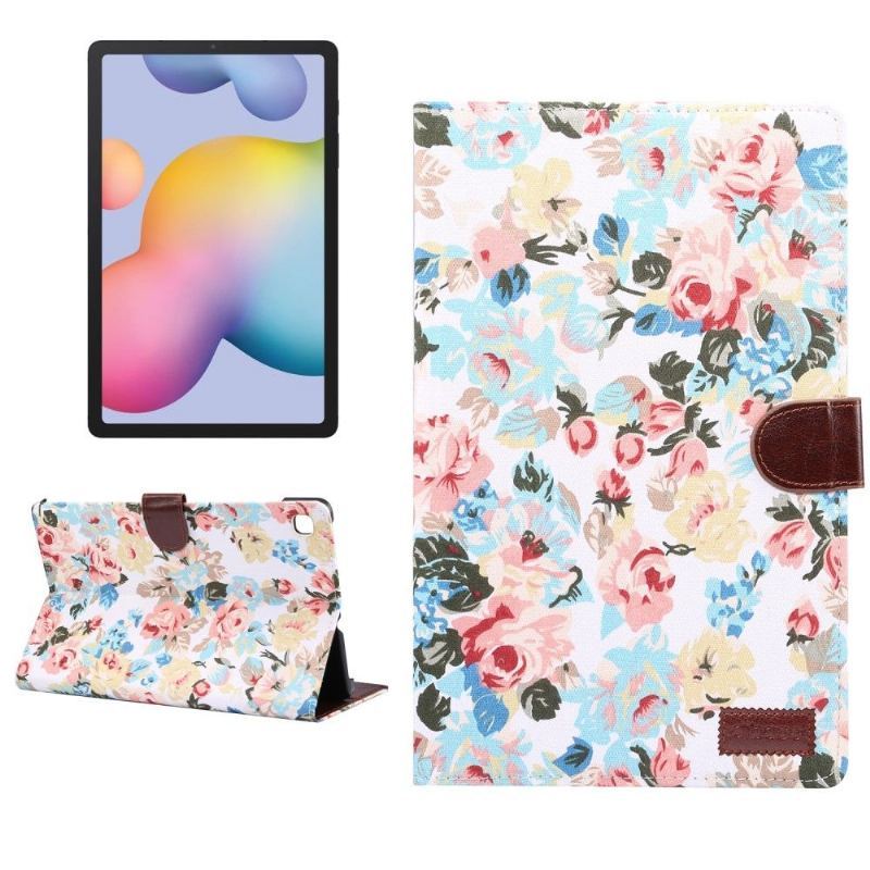 Etui Folio do Samsung Galaxy Tab S6 Lite Kwiatowa Tkanina