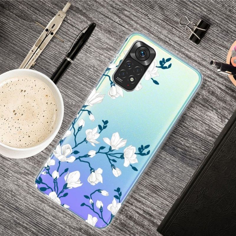 Etui do Xiaomi Redmi Note 11 / Note 11S Białe Kwiaty