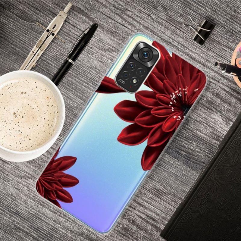 Etui do Xiaomi Redmi Note 11 / Note 11S Czerwone Płatki