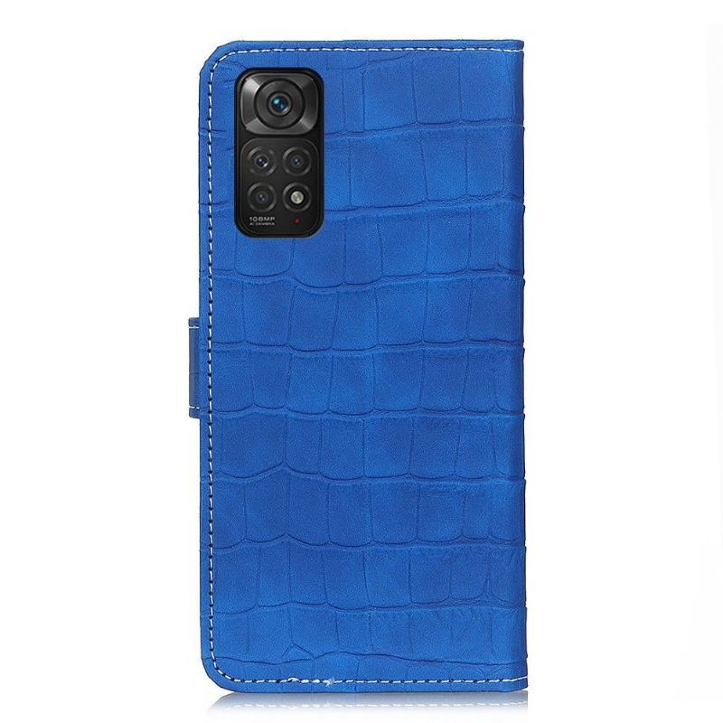 Etui Folio do Xiaomi Redmi Note 11 / Note 11S Classic Croco Look Stitching