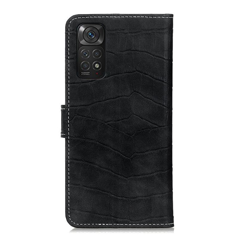 Etui Folio do Xiaomi Redmi Note 11 / Note 11S Classic Croco Look Stitching