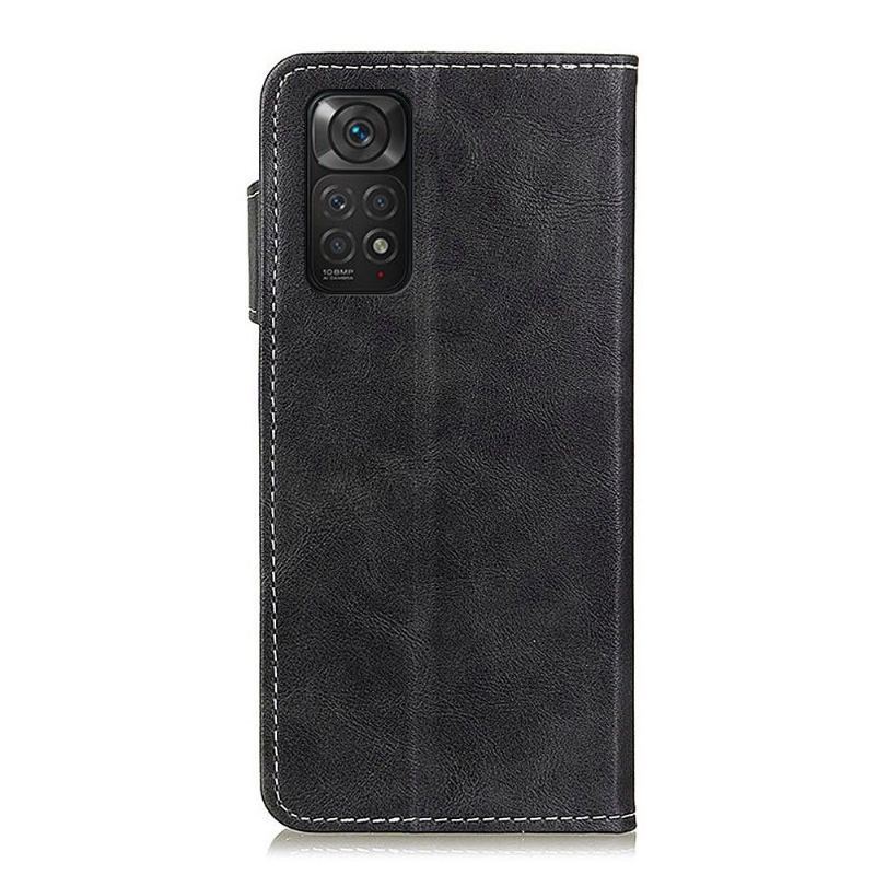 Etui Folio do Xiaomi Redmi Note 11 / Note 11S Classic S Shape Odsłonięte Szwy Z Efektem Skóry