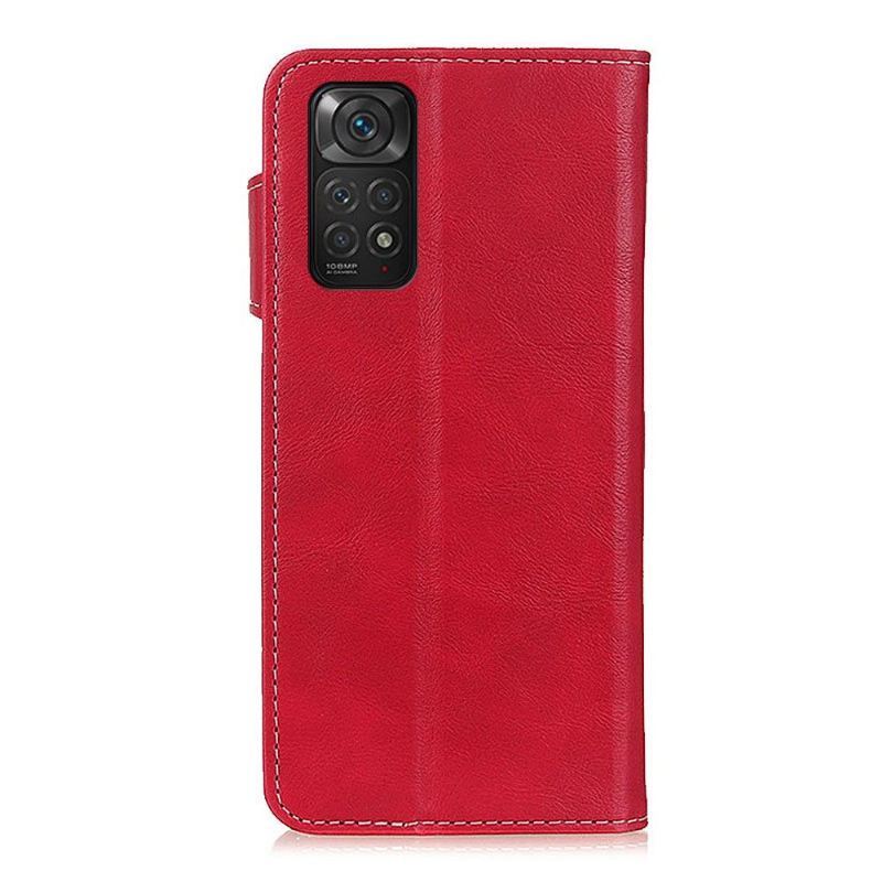 Etui Folio do Xiaomi Redmi Note 11 / Note 11S Classic S Shape Odsłonięte Szwy Z Efektem Skóry