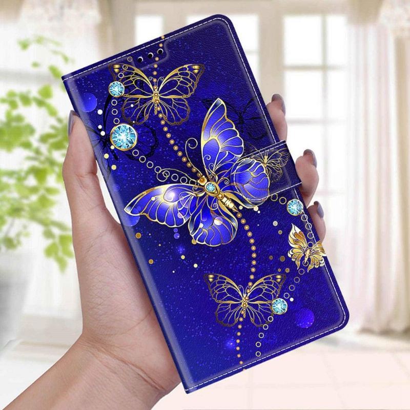 Etui Folio do Xiaomi Redmi Note 11 / Note 11S Fioletowy Motyl