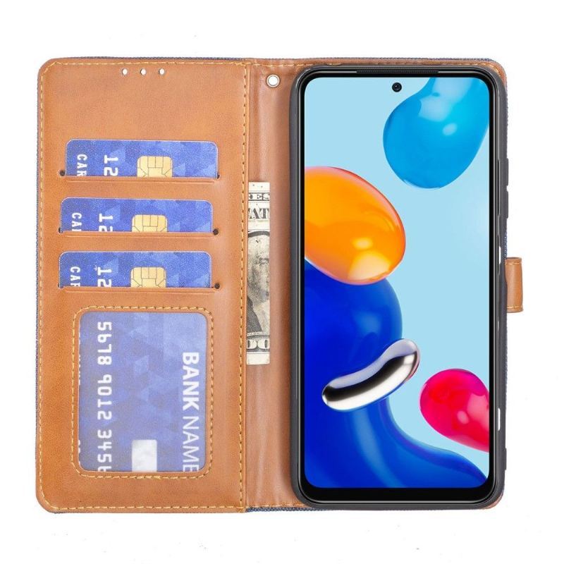 Etui Folio do Xiaomi Redmi Note 11 / Note 11S Płótno Efekt Oksford