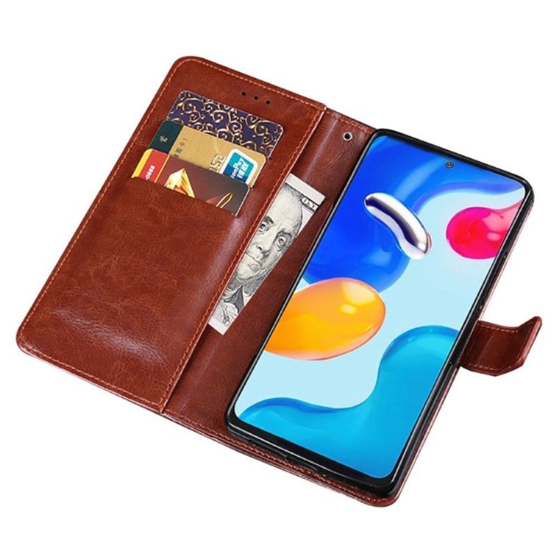 Etui Folio do Xiaomi Redmi Note 11 / Note 11S Skórzany Futerał Idewei Folio Efekt Skóry