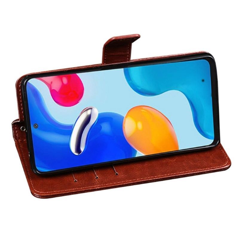 Etui Folio do Xiaomi Redmi Note 11 / Note 11S Skórzany Futerał Idewei Folio Efekt Skóry