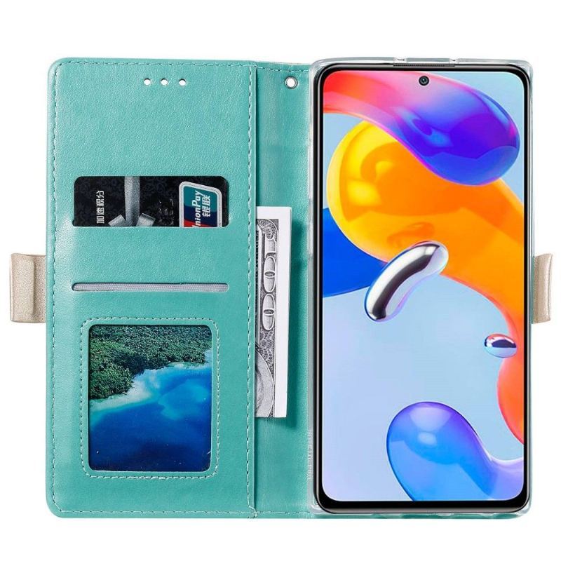 Etui Na Telefon Pokrowce do Xiaomi Redmi Note 11 / Note 11S Biznes Skórzany Efekt Kwiatowy