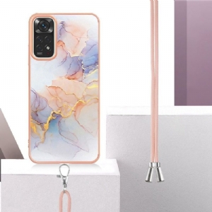 Futerały do Xiaomi Redmi Note 11 / Note 11S Obrzeża ze Sznurkiem Kolorowy Marmur