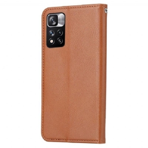 Obudowa Etui Na Telefon do Xiaomi Redmi Note 11 / Note 11S Stojak Case Efekt Skórzany