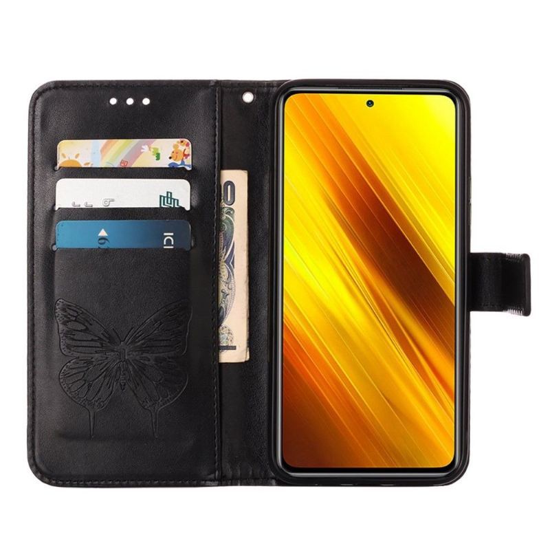 Skórzany Futerał do Xiaomi Redmi Note 11 / Note 11S Anti-fall Butterfly Flower Posiadacz Karty