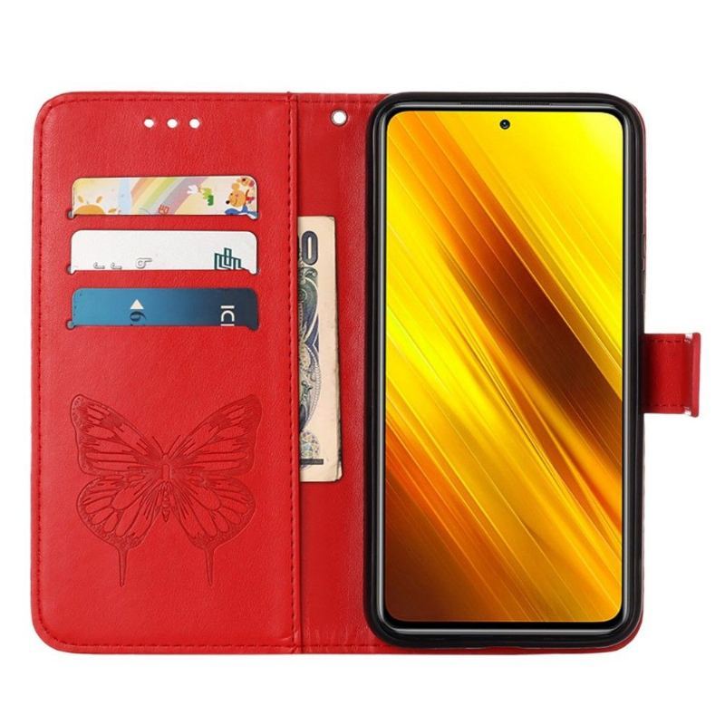 Skórzany Futerał do Xiaomi Redmi Note 11 / Note 11S Anti-fall Butterfly Flower Posiadacz Karty