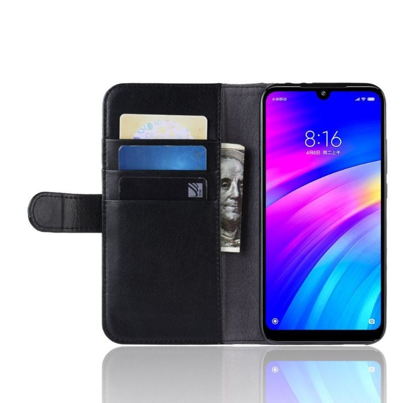 Case do Xiaomi Redmi 7 Skórzane Etui Na Karty Premium - Czarne