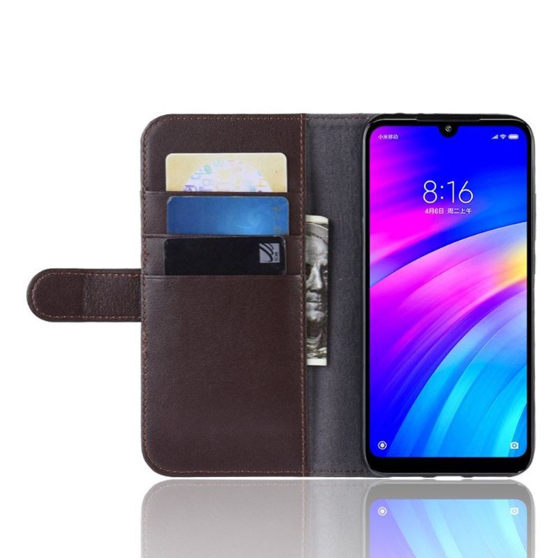 Etui do Xiaomi Redmi 7 Skórzane Etui Na Karty Premium - Brązowe