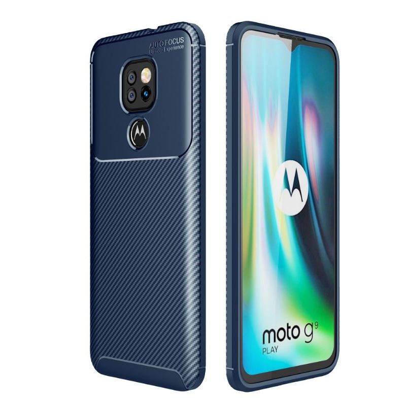 Futerały do Motorola Moto G9 Play Obrzeża Efekt Włókna Węglowego