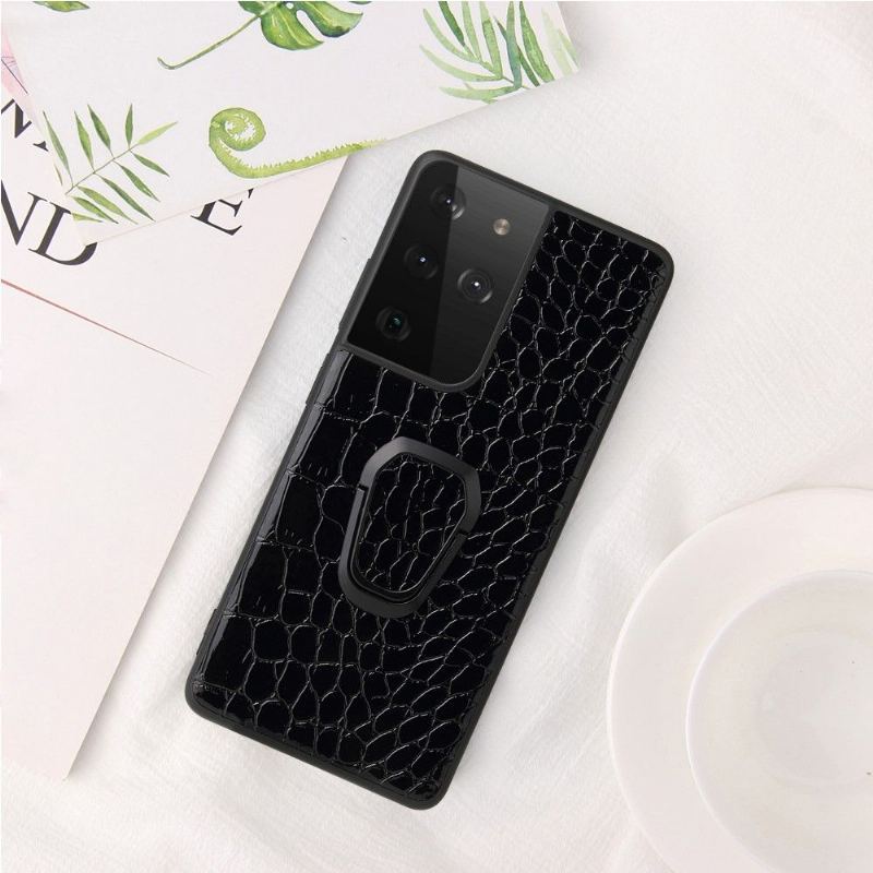 Etui do Samsung Galaxy S21 Ultra 5G Croc Pierścień Efekt