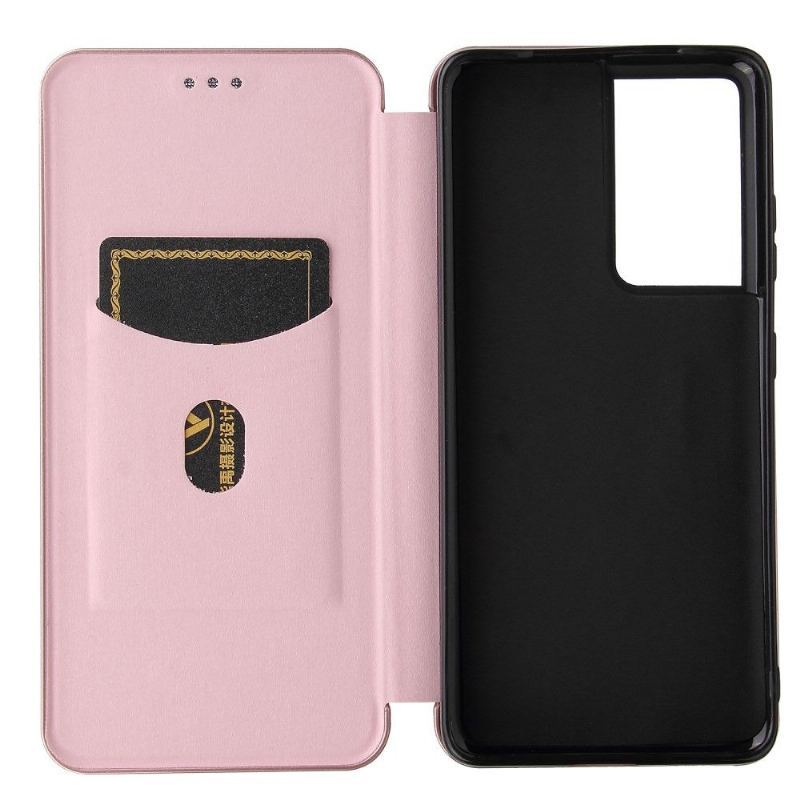 Etui Folio do Samsung Galaxy S21 Ultra 5G Classic W Stylu Włókna Węglowego Ze Sztucznej Skóry