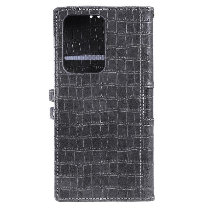 Etui Folio do Samsung Galaxy S21 Ultra 5G Croc Effect Skórzany Styl