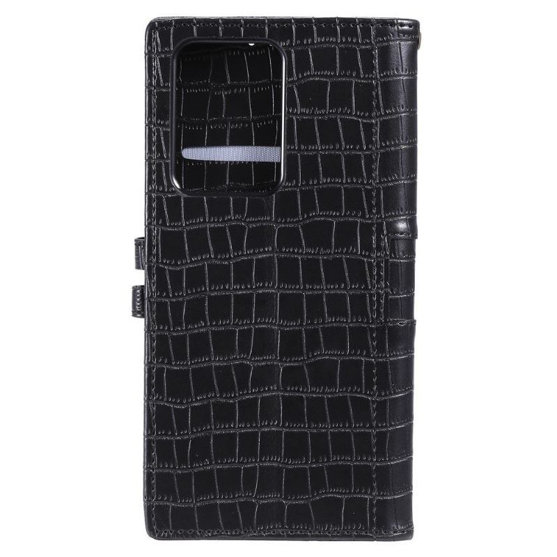 Etui Folio do Samsung Galaxy S21 Ultra 5G Croc Effect Skórzany Styl