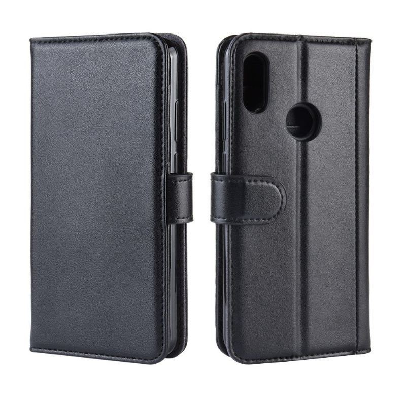 Etui do Huawei Y6 2019 Classic Premium Skóra - Czarny