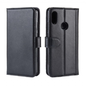 Etui do Huawei Y6 2019 Classic Premium Skóra - Czarny