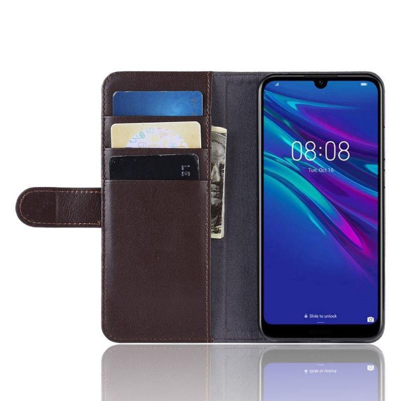 Etui do Huawei Y6 2019 Premium Skóra - Brązowy