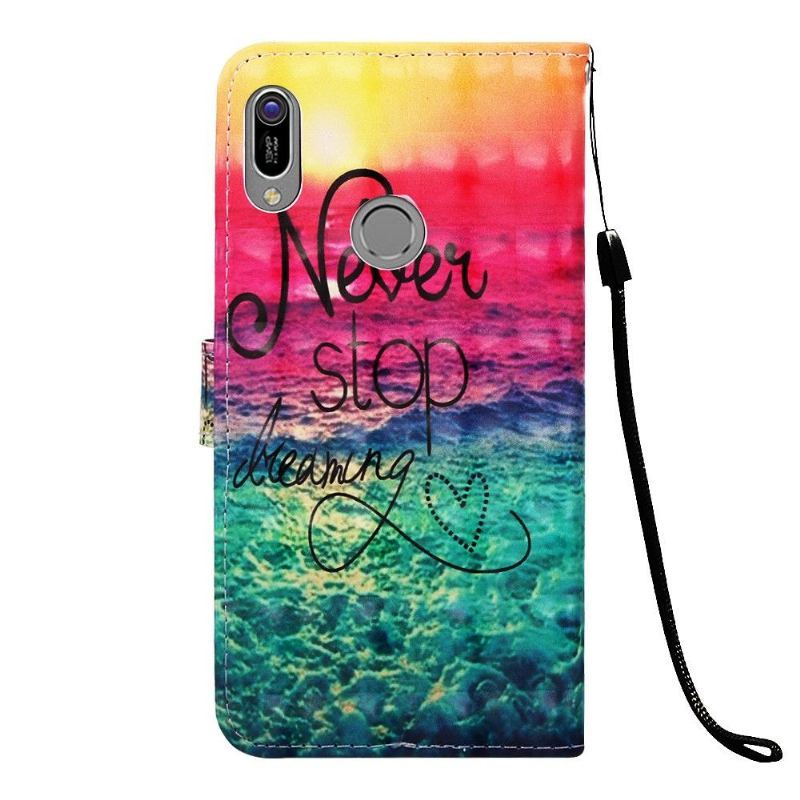 Etui Folio do Huawei Y6 2019 Nigdy Nie Przestawaj Marzyć