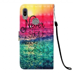 Etui Folio do Huawei Y6 2019 Nigdy Nie Przestawaj Marzyć